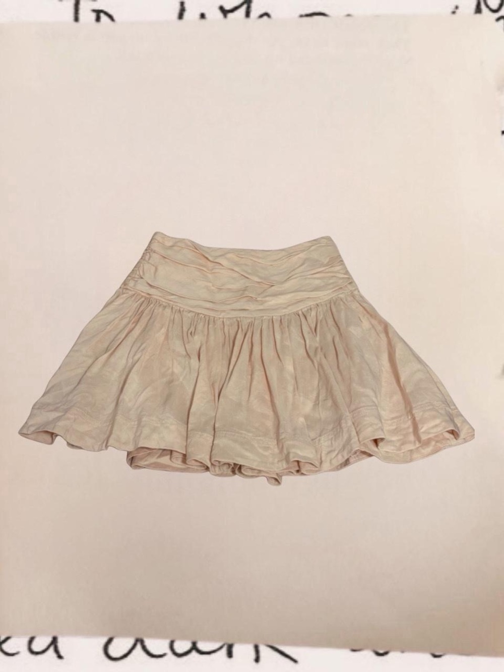 vintage pleated linen mini skirt